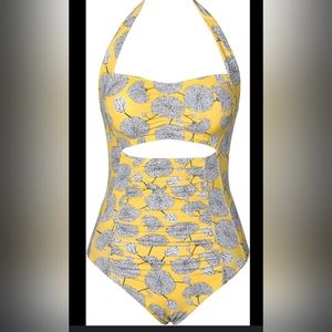 Cupshe Women's Size Medium Dandelion One Piece Swimsuit Yellow